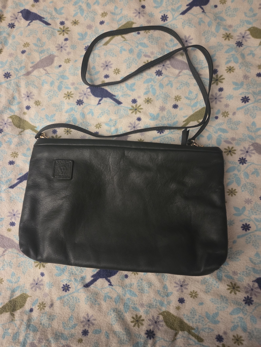 Anne Klein Black Leather Crossbody Bag